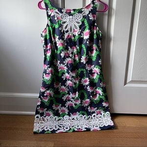 Lilly Pulitzer lace trim shift dress